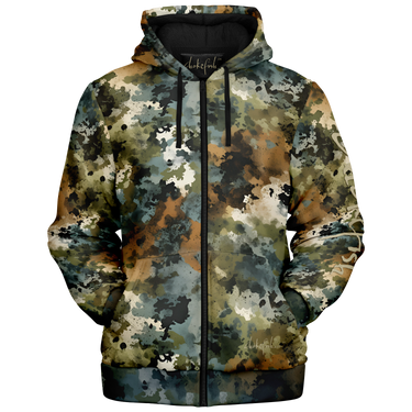 Chokefish™ Microfleece Zip-Up Hoodie Acid-Wash Colors-016B